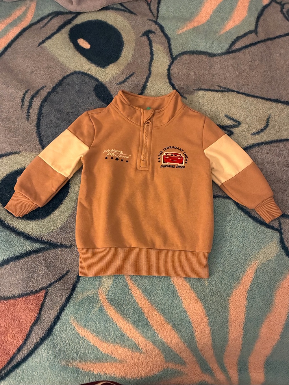 Disney Kids Pullover Sweatshirt - Rust with Cream Sleeve Panels